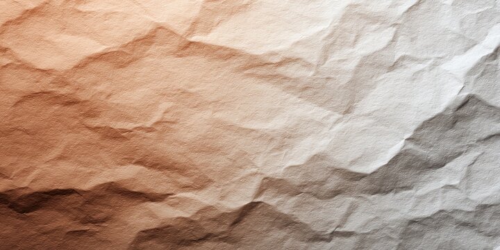 Wrinkled paper texture with soft gradient from white to brown tones