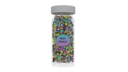 Sprinkles in transparent bottle