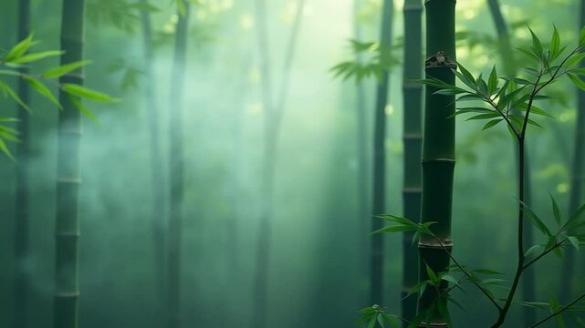 Leaves of bamboo in the smokes
