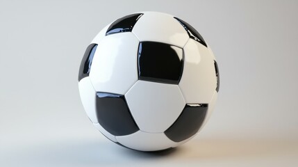 A soccer ball with one blank panel in the design.