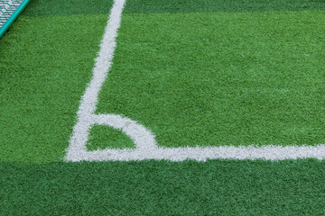 Corner kick spot of outdoor football field