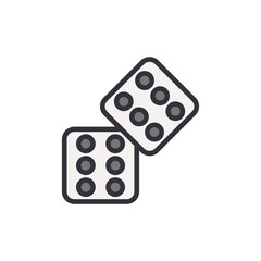 Cartoon Dice Illustrating Games Of Chance And Casino Gambling Fun