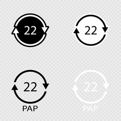 Recycling Code PAP 22 Set.