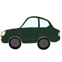 초록색 세단 자동차 일러스트