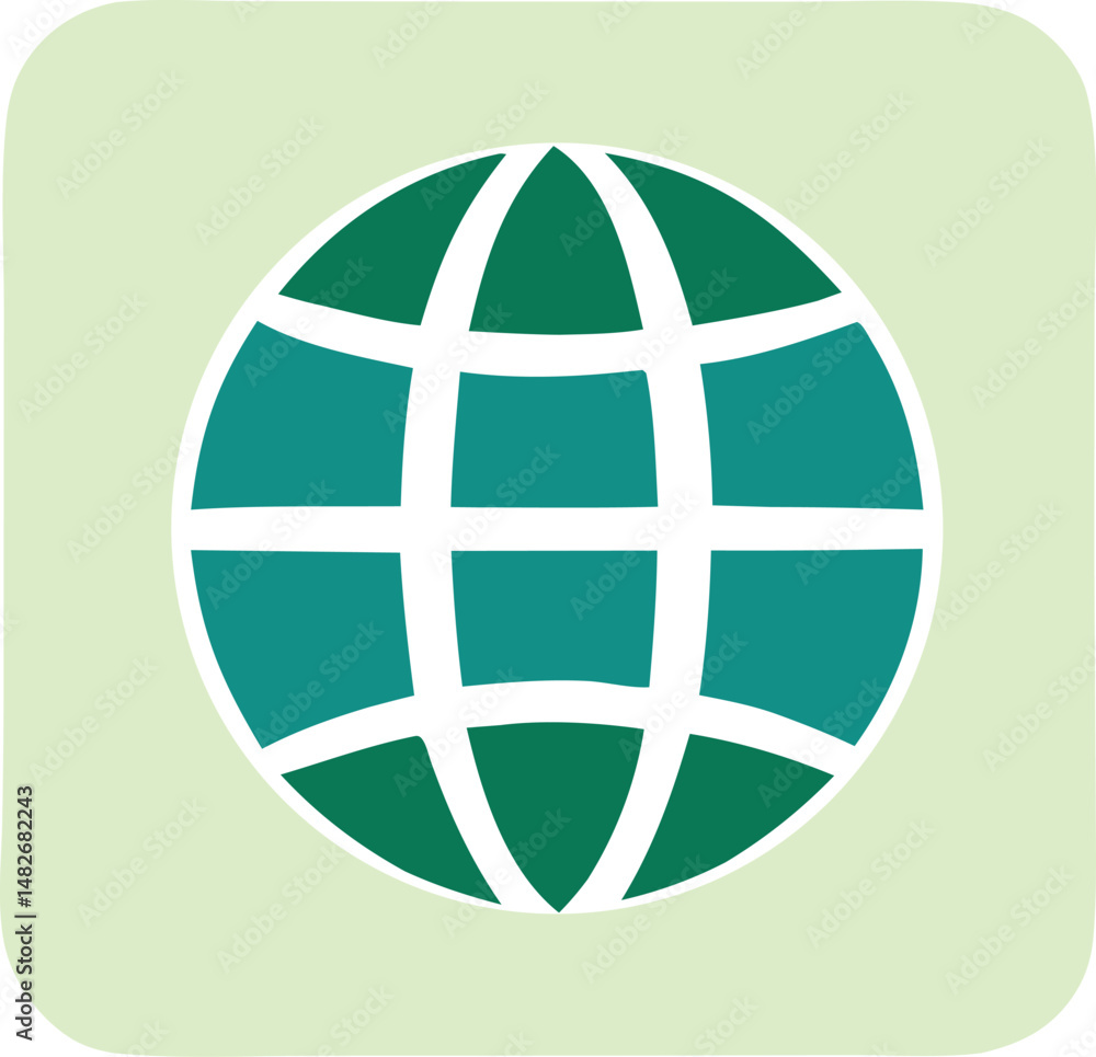 Aufkleber this vector design shows an earth globe icon, a symbol of our world and the internet, representing g