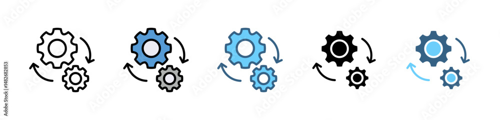 Poster cyber security icons with various styles and colors