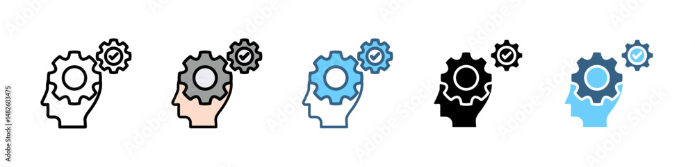 Poster perception icons with various styles and colors