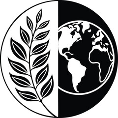 Vintage vector illustration set features a black feather quill pen, bird silhouette, and decorative leaf pattern