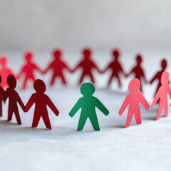 A group of people are holding hands in a circle