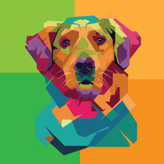 colorful dog with colorful background to