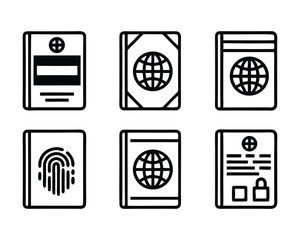 passport icon set