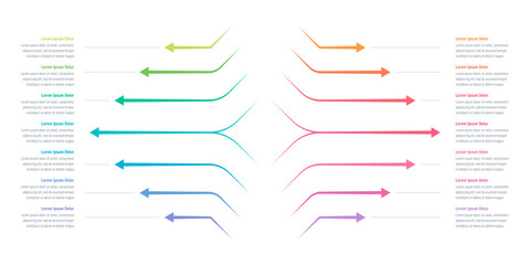 colorful arrow signs infographic template. fourteen steps information template. infographic template for business, education, annual report, magazine