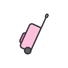 Whimsical Pink Suitcase Icon For Travel And Luggage Concepts