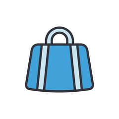 Stylized Blue Duffel Bag Icon For Travel Or Fitness Concept
