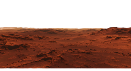 Martian Landscape Red Planet Surface with Rocky Terrain and Distant Hills