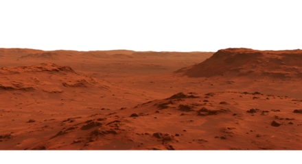 Martian Landscape Red Planet Surface with Rocky Hills and Desolate Terrain