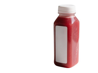 Fresh Red Juice in a Bottle, transparent background