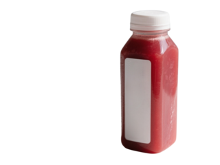 Fresh Red Juice in a Bottle, transparent background