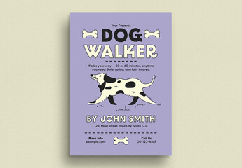 Quirky Dog Walker Service Promotion Flyer