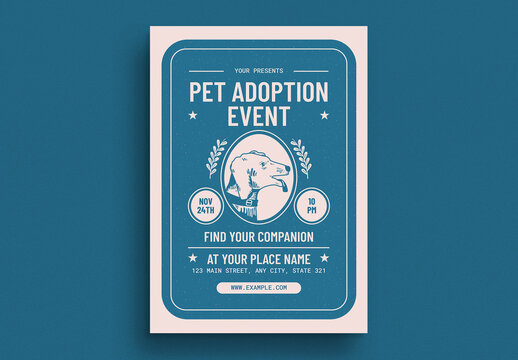 Retro Pet Adoption Event Flyer