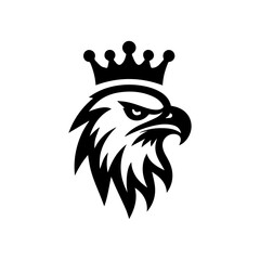 Eagle head with crown emblem logo. elegant eagle head with crown logo.