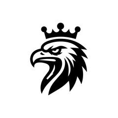 Eagle head with crown emblem logo. elegant eagle head with crown logo.