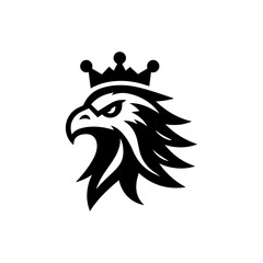 Eagle head with crown emblem logo. elegant eagle head with crown logo.