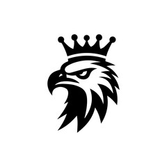 Eagle head with crown emblem logo. elegant eagle head with crown logo.