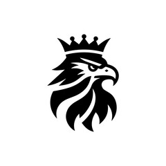 Eagle head with crown emblem logo. elegant eagle head with crown logo.