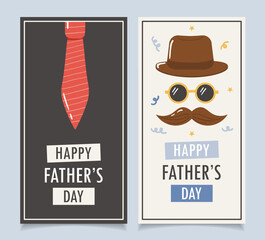 Father day elements collection. Design for posters, banner, greeting cards, stickers