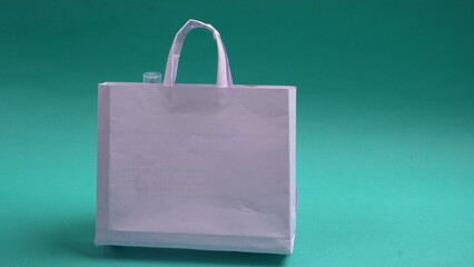 Gift box and bag made from craft paper the concept of handmade gift. Isolated background.
