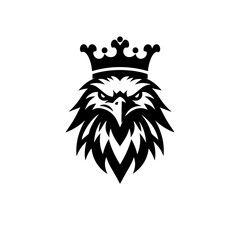 Eagle head with crown emblem logo. elegant eagle head with crown logo.