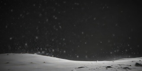 Naklejka premium Intense snow flurry, isolated on a stark black background , cold weather, image, storm