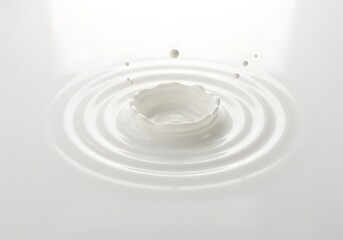 Milk Drop Crown Ripples and Texture in a Creamy White Liquid