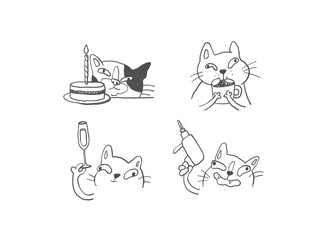 Sarcastic Cats – Hand Drawn Funny Minimal Illustrations