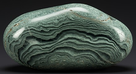 Green Stone with Layered Pattern
