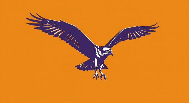 Majestic Osprey: Purple Wings Against Amber