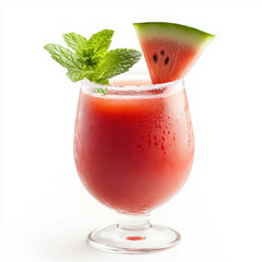 Refreshing Watermelon Smoothie: A vibrant, refreshing watermelon smoothie garnished with a slice of watermelon and fresh mint. Perfect for a summer day.