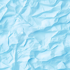 Obraz premium Wrinkled Paper in Light Blue: This image captures the textured surface of a light blue crumpled paper, showcasing intricate details and patterns.