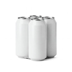 mock aluminum cans isolated on white