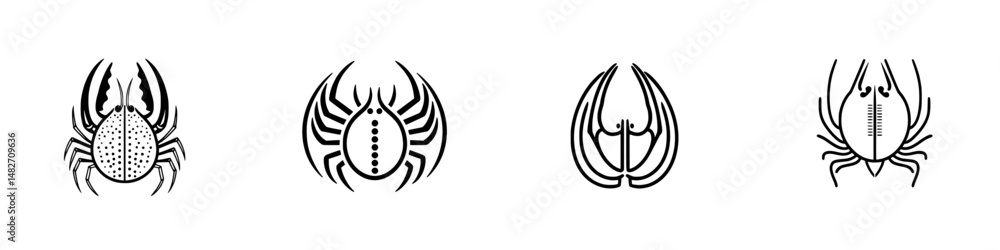 Poster Unique vector illustrations of different spider designs showcasing various styles and patterns suitable for graphic use