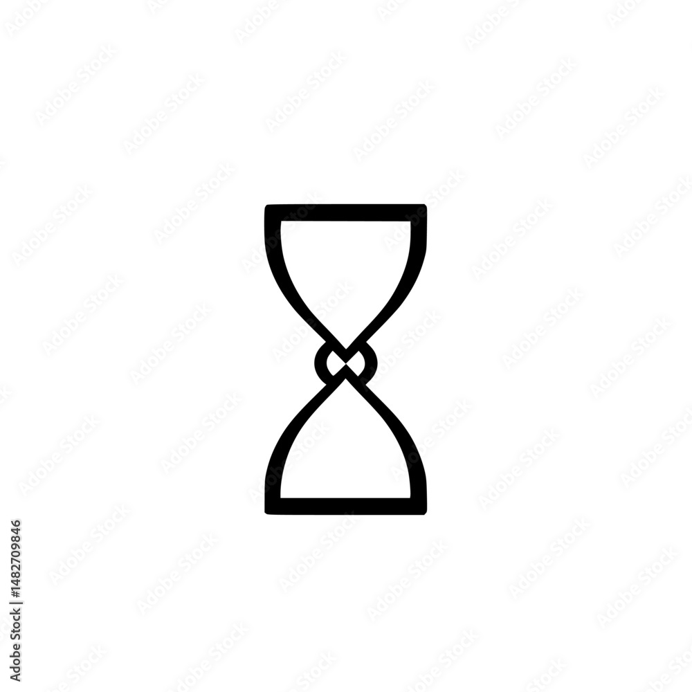 Poster simplistic vector illustration icon of an hourglass symbolizing time in a minimalist design style