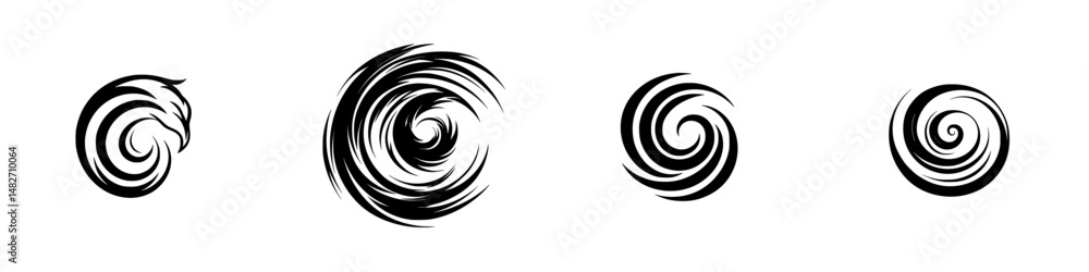 Poster vector illustration of swirling patterns representing motion and energy in a dynamic and abstract de