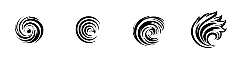 Fototapeta premium Creative vector illustration of swirling designs representing movement and energy in monochrome colors