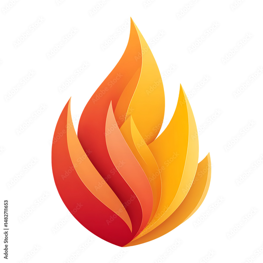 Poster abstract flame design element on transparent background