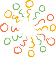 Crayon Childlike Scribble Circle Burst