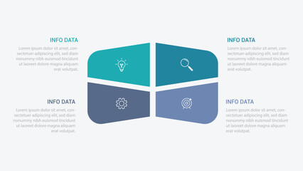 vector illustration Infographic design template with icons and 4 options or steps. Can be used for process, presentations, layout, banner,info graph.