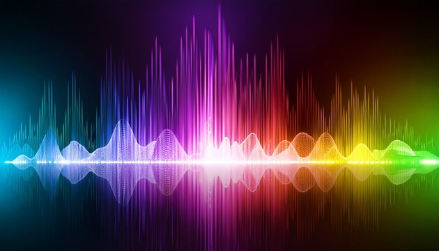 colorful sound wave background with audio equalizer music and technology concept