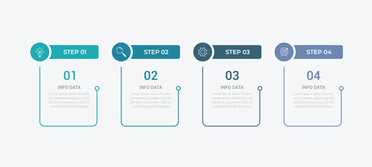 vector illustration Infographic design template with icons and 4 options or steps. Can be used for process, presentations, layout, banner,info graph.