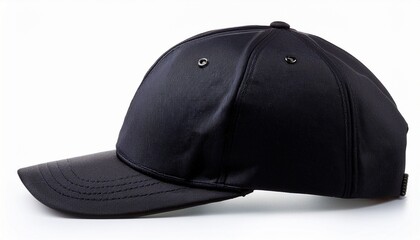 black baseball cap isolated on white background cut out